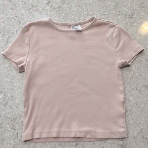 Light pink ribbed baby tee